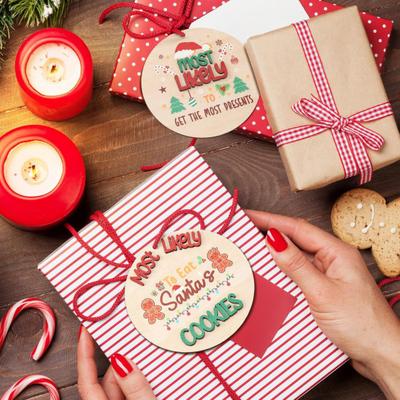 Yousheng 9 Stück Weihnachtsanhänger Christbaumschmuck Set mit Weihnachtsmann Schneemann Lebkuchenmann Muster Feiertags-Partyzubehör