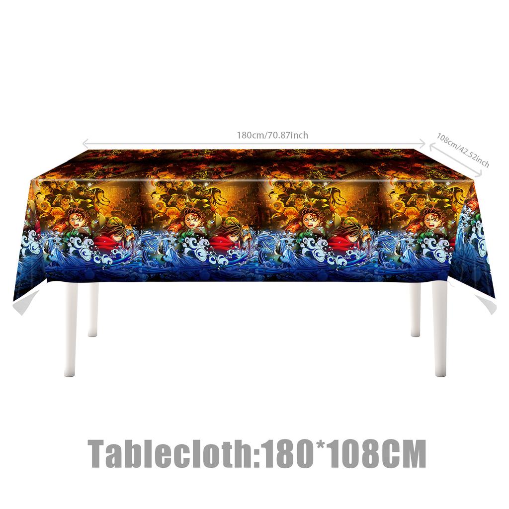 Anime Dämon Geburtstagsparty Dekoration Einweg-Geschirr Teller Tischdecke Becher Serviette Babyparty Kinder Partygeschenke Zubehör