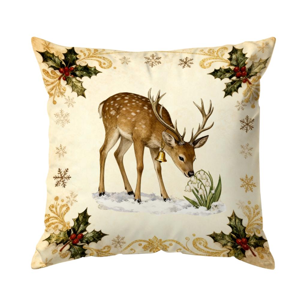 Santa Claus Christmas Tree Bell Pillowcase Bedroom Cushion Cover 100% Polyester Living Room Cushion Pillowcase Home Decor