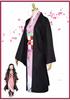 Kamado Nezuko Cosplay Halloween Costume Party Clothes Anime Kimetsu No Yaiba Outfit Wig Shoes Set