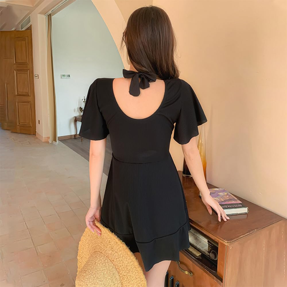Body One Large Bust Modest Mom For Women in Their 40s [Lalapala] Women's Swimsuit, Covering, Piece, Size, Black, Sexy, Halter, 2-Way, Slimming,