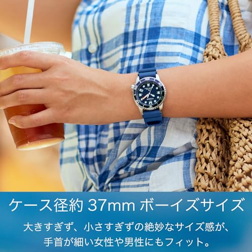 Citizen Promaster Men's Dive Watch, Waterproof, Boys' Size, Light-Powered Eco-Drive, 200m Diver, Navy Blue, Luminous, Unisex, Urethane Finish, EO2021-