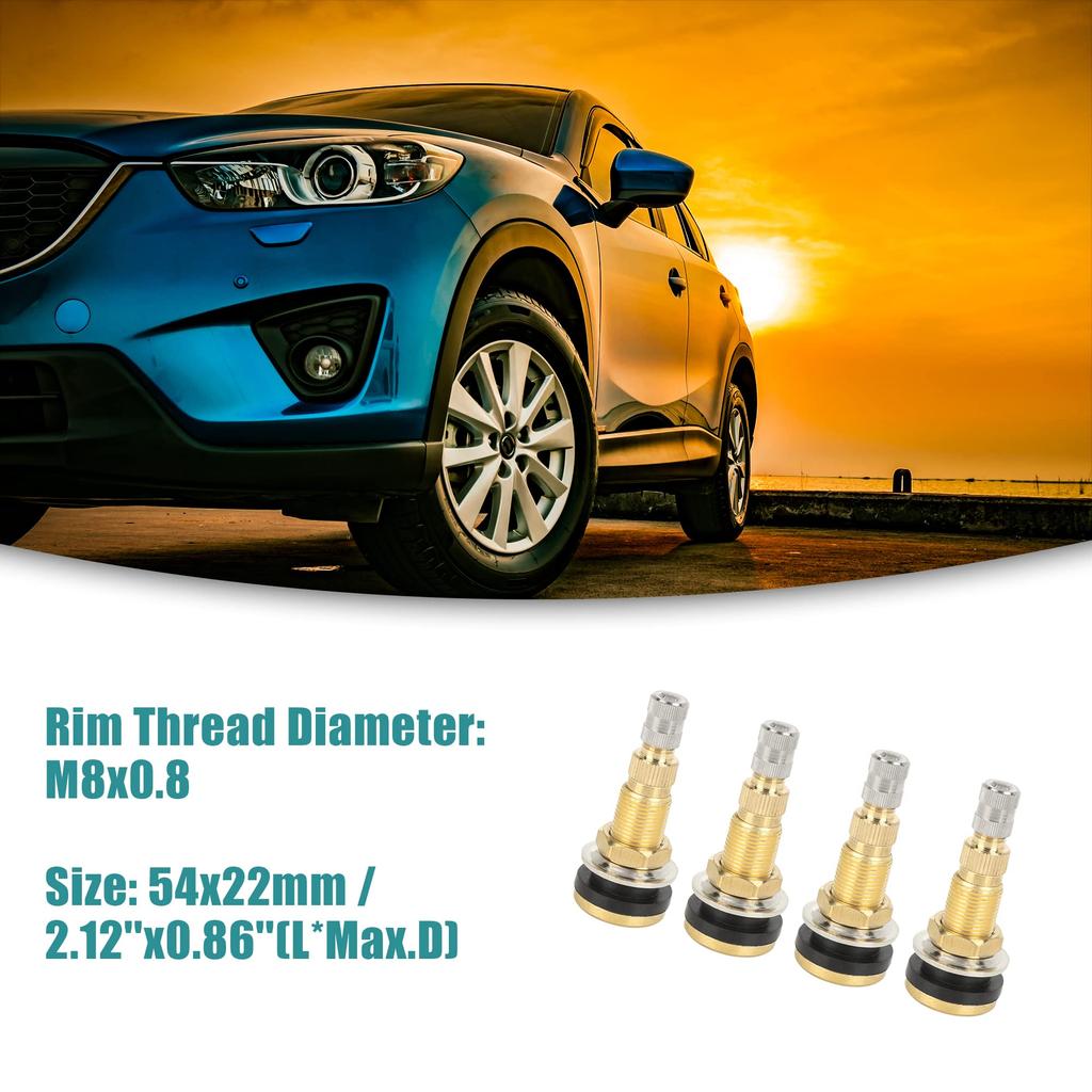 ACROPIX 4 Stück Airlicked Tubeless Reifenventilschaft Zubehör TR618A für Landwirtschaftlichen Traktor Grau Dar Universal Goldton