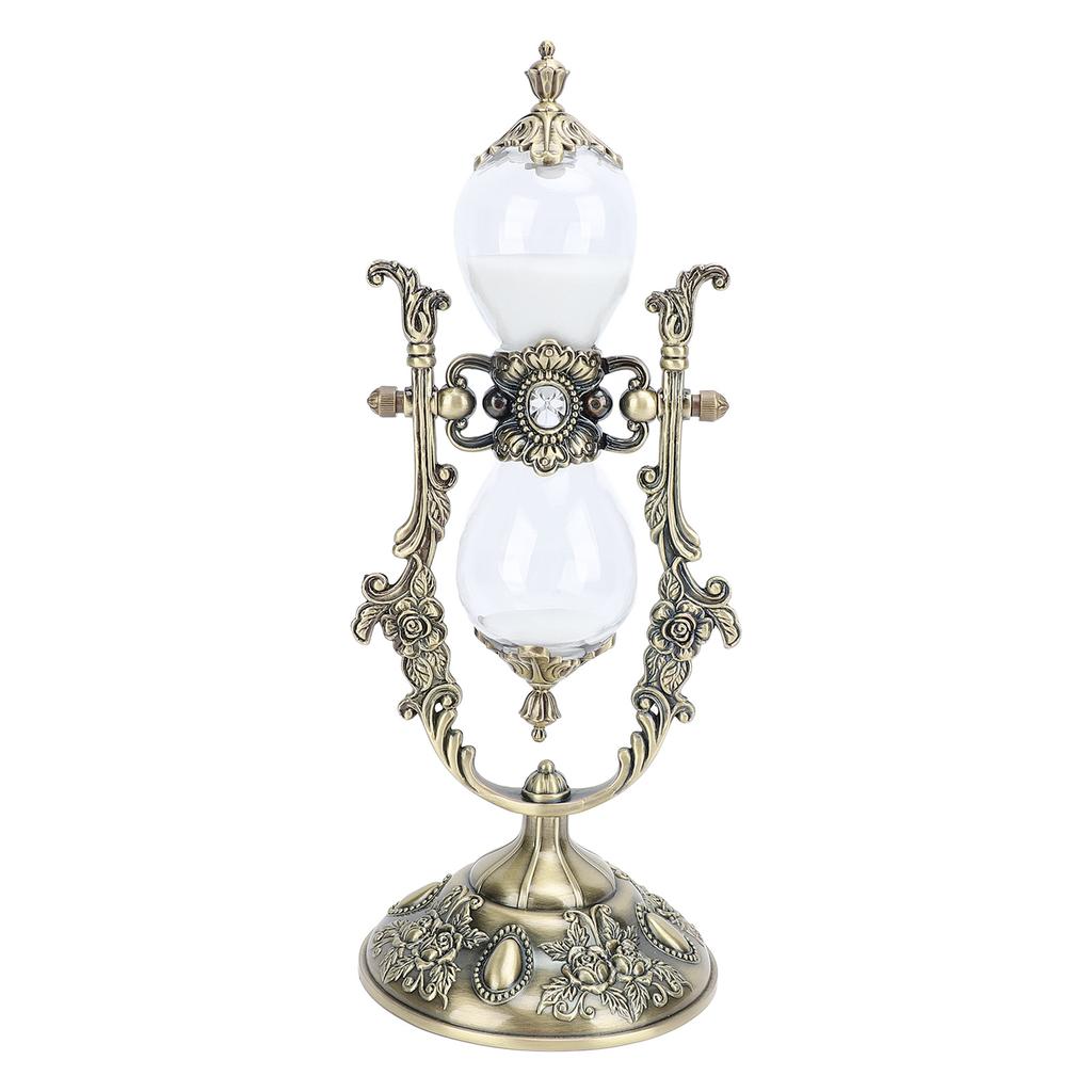30 Minute Hourglass Antique Metal Sand Clock Vintage Engraved Sandglass Sand Timer for Home Salon