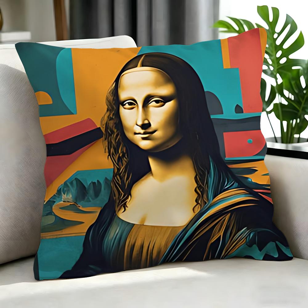 art Mona Lisa Cushion Cover Cushion Cover Set Pcs x x x Pillowcase Decorative Sofa Home Decor