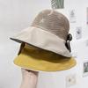 Bow Decor Bucket Hat Color Block Wide Brim Hats Summer Breathable Sunscreen Fisherman Hats Suitable for Seaside Travel