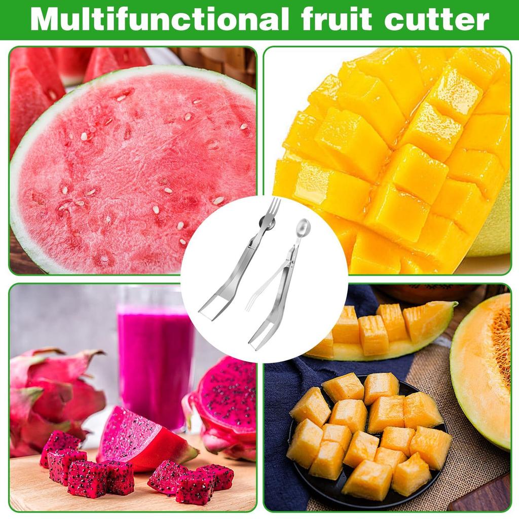 Watermelon Choxila,Stainless Steel Watermelon Cutter Cool Watermelon Knife Fun Watermelon Cutting Tool With 2PCS