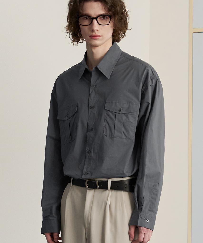 DRAW FIT Paper Cotton Alex Shirt [D.Grey]