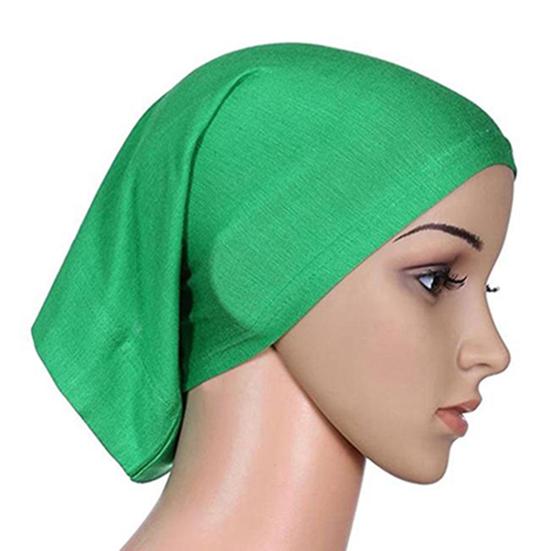 Headscarf Cap Delicate Adjustable Mercerized Cotton Solid Color Head Wrap for Daily Wear