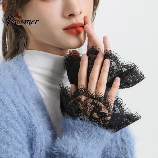 False Sleeves for Cardigans Lace Fake Cuffs Women, Detachable Elastic Wrist Cuffs, Layering Accessories Women Elegant Accessory Sweaters And