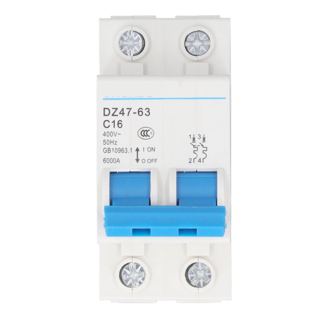Leitungsschutzschalter 2P Fehlerstromschalter DIN-Schienenmontage 400V 16A DZ47?63 C16