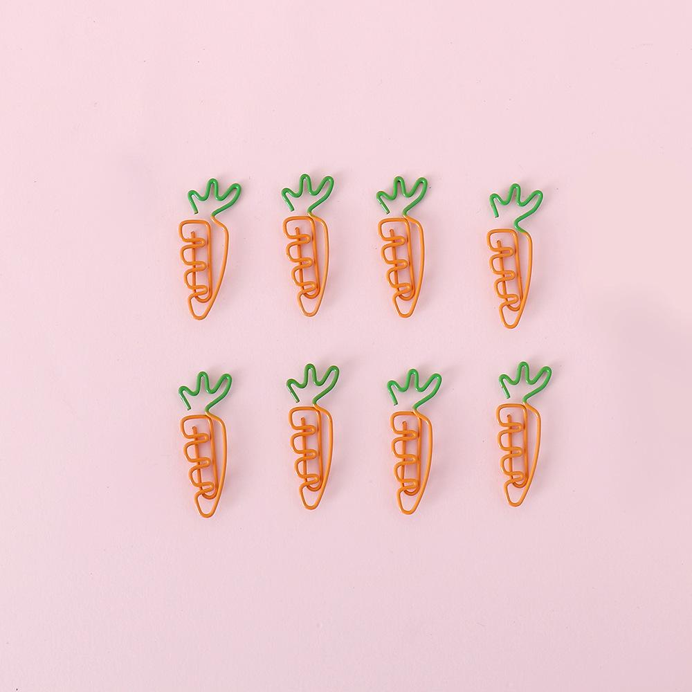 5Pcs Creative Fruit Carrot Shape Cartoon Paper Clip Cute Metal Shape Large Paper Clip