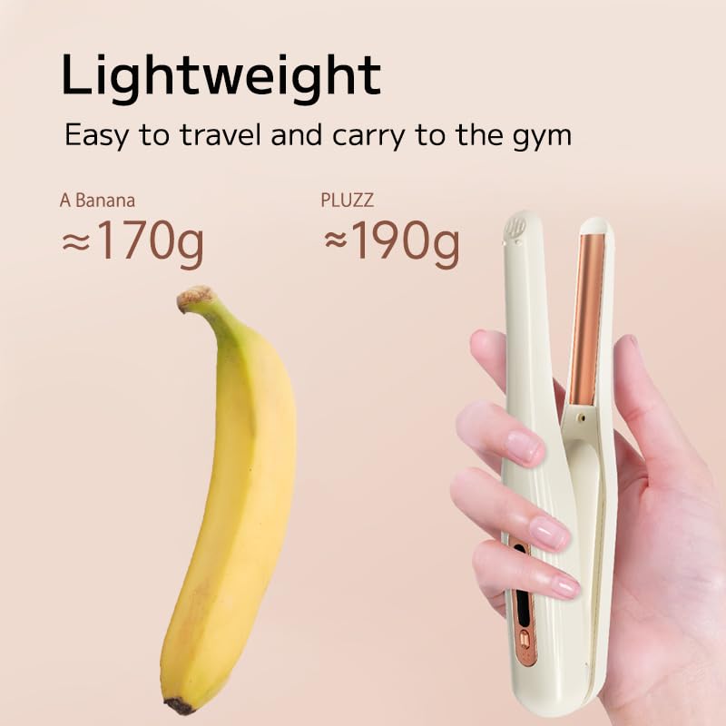 PLUZZ Hair Mini Iron for Straightening and Compatible with Fast 5 Temperature 200 Million Negative Silk for Compact for Ceramic High with Function
