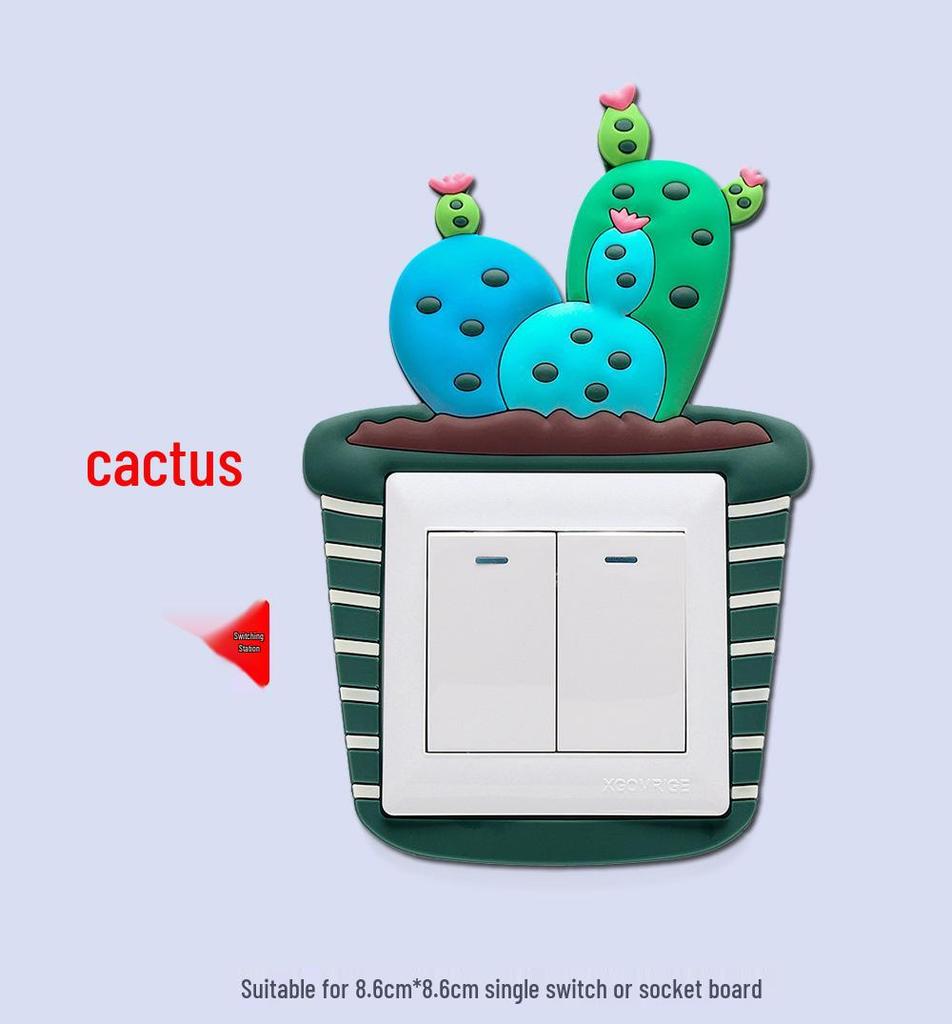 Luminous 3D Succulent Soft Rubber Switch Cover & Wall Decoration
