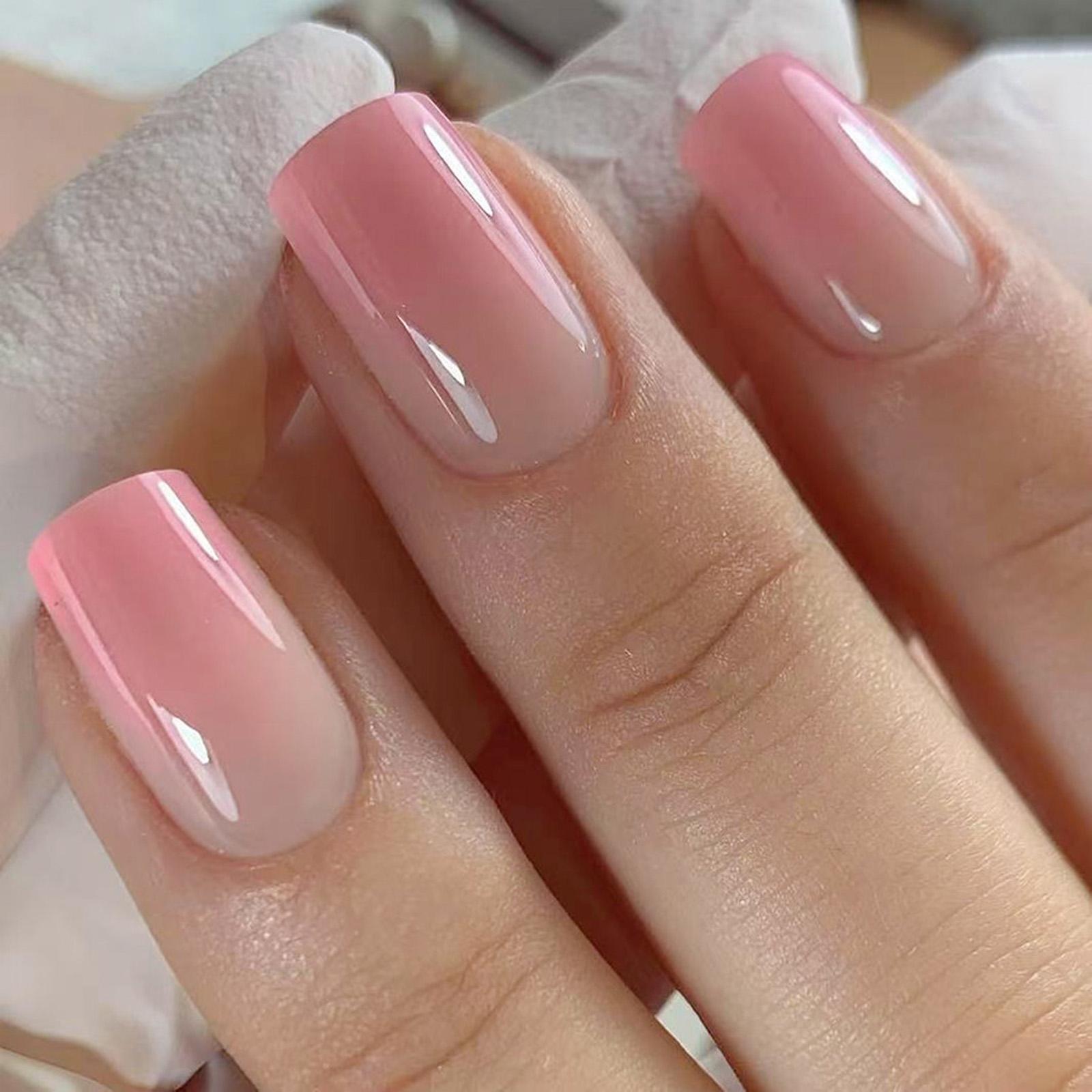 Square Nail Tips Fake Nail Glues On Nail Stick On Nail Gradient Press On Nail Artificial False Nail for Womens Girls 1