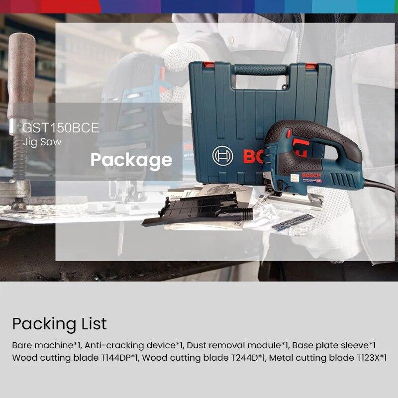 Bosch GST 150 BCE přenosná přímočará pila 780W elektrická řetězová pila dřevoobráběcí stroj Multifunkční přípravek 500-3100 ot./min.