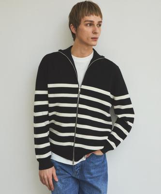 Wednesday Oasis Always High-Neck Striped Knit Zip-Up_3 Colors (Wc25-Kn06)