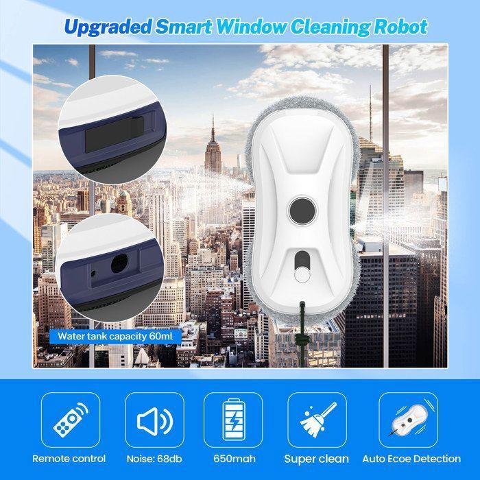 Window Cleaning Robot, Robot Window Cleaning Robot Automatic, 2700Pa, Water Tank 60ml, Ultrasonic Spraying 3 Directions