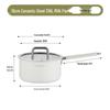 Xunshun 316L Stainless Steel Non-Stick Baby Food Pot, Ceramic Milk & Noodle Soup Pot, Extra Thick for One-Person Cooking.