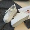 Korean-Style White Shoes with Hidden Lift & Thick Soles - 2026 Spring/Autumn Lightweight Casual Sneakers