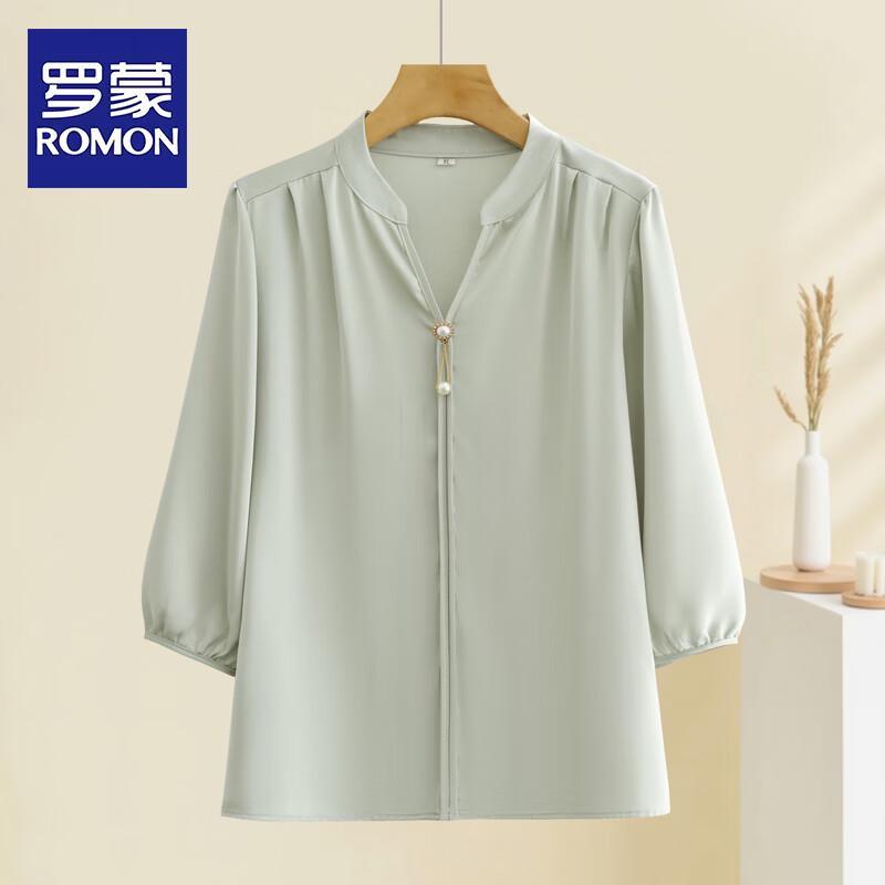 Romon Women s V-Neck Casual Summer Blouse L