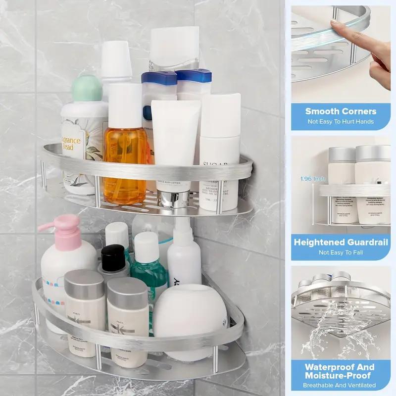 Anti-Rust Stainless Steel Shower Rack-Large Capacity,Bathroom Organizing Shelves, Convenient Storage And Home Decoration