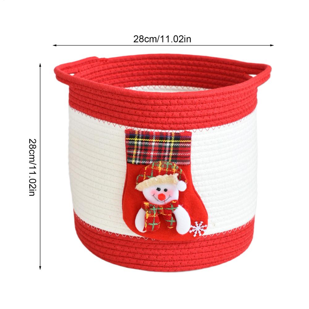 Christmas Basket Woven Rope Basket For Christmas Candy Treat Organizer For Women Kids Holiday Birthday Easter Valentines Food
