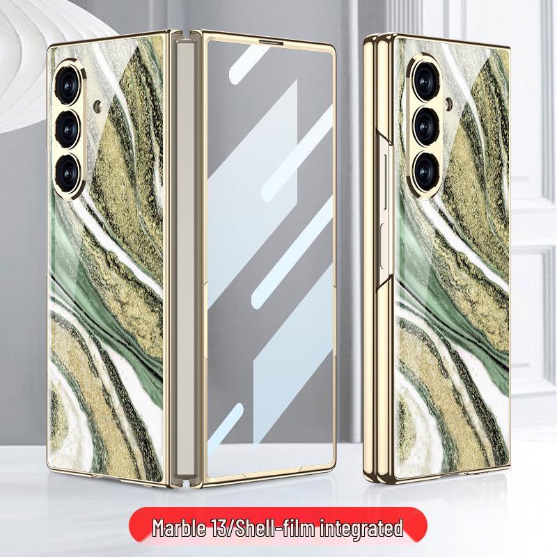 Samsung Z Fold7 Marble Folding Case: Stylish & Trendy Glass Cover for Women