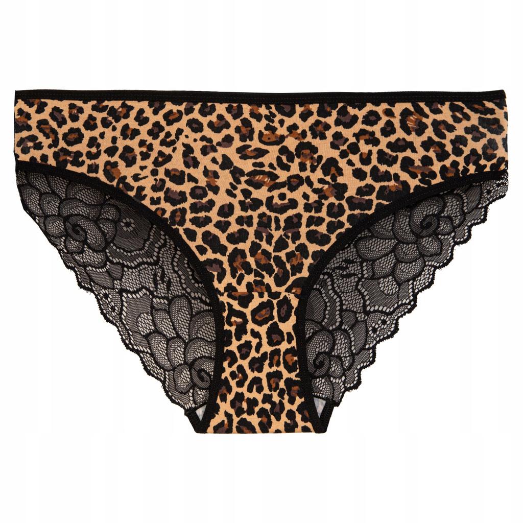 3X Women' Bikini Panties Lace Back Leopard Set Comfortable Moraj
