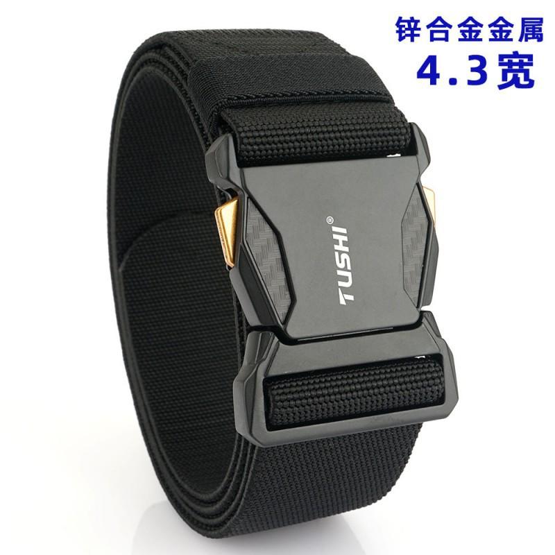 

Buckle Men s Elastic Waist Belt Tooling Outdoor Training All-match Quick Release Trouser 125cm чёрный