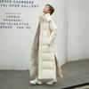 Cotton Coat Long Parka Coat Jacket Women  Autumn Winter Thick Warm Coats Woven Block Trend Hooded White Down Parkas
