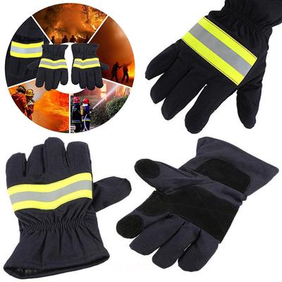 1 paire de gants noirs antidérapants résistants à la chaleur, gants ignifuges, gants de lutte contre l'incendie