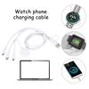 Type C USB to Double Type C+Micro USB+ Watch Charger Cable for Cellphone Tablet Watch Multi Charging Cable