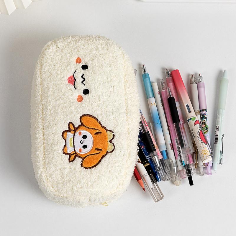 Niedliches Cartoon Plüsch Hase Bär Federmäppchen Multifunktionale Kreative Große Kapazität Plüsch Stifttasche Zubehör Schreibwaren Aufbewahrungstasche