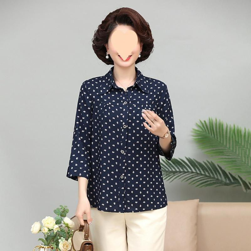 Autumn Shirt Clothes Mother 9-point Sleeve Thin Jacket Fashion Shirt Women
