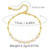 K Gold Plated Copper Natural Freshwater Pearl Elegant Women Bracelet