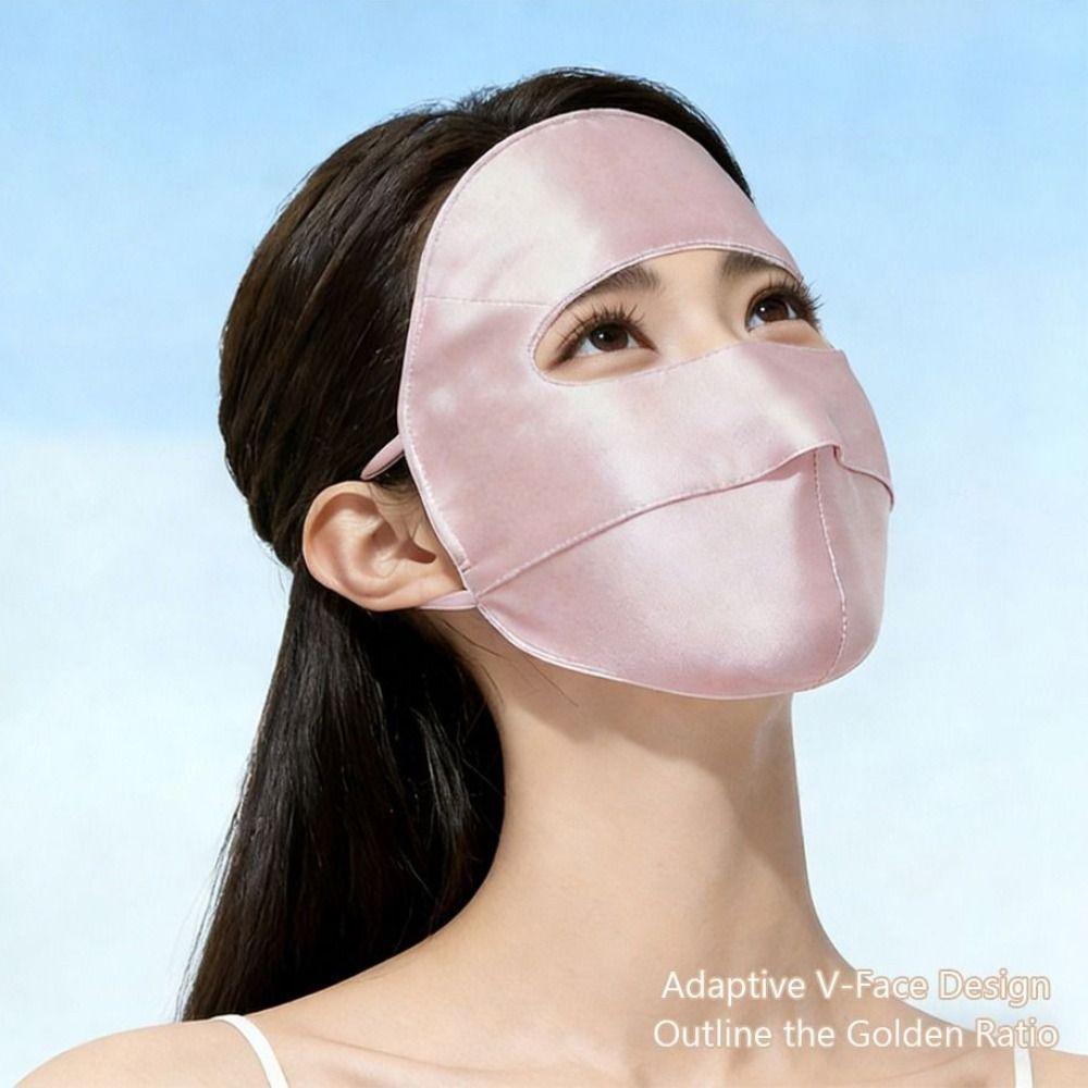 100% Silk Summer Sunscreen Mask Breathable Face Mask Fashion Bike Cycling Mask  for Women