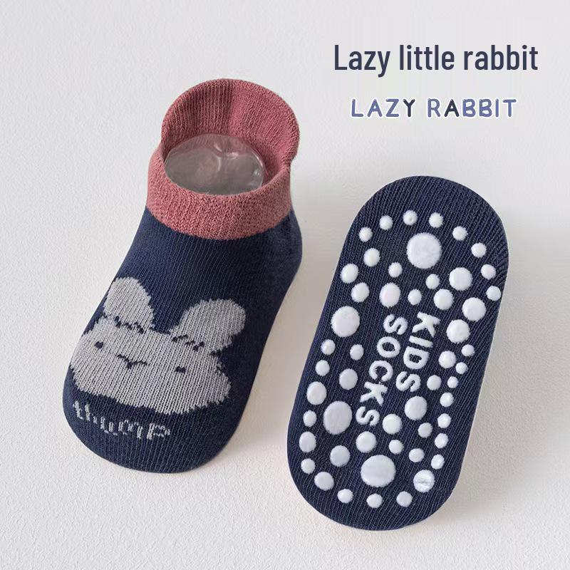 Baby-Baumwollsocken mit Rutschfestigkeit – Dünne Indoor-Knöchelsocken für Kleinkinder (Frühling Sommer Herbst)