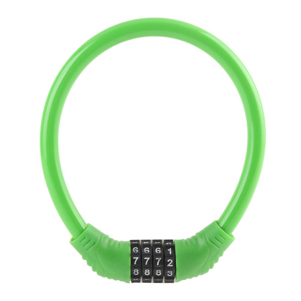 Bike Lock Cable High Security 4?Digit Number Bicycle Cable Locks for Cycling OutdoorsGreen