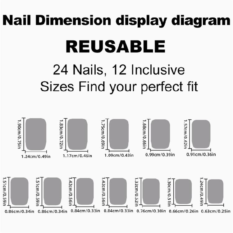 24 Pieces Press on Nails Artificial Nails Cat Eye False Nails for Nail Art Decor