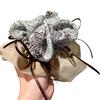 Chinese Bow Double Layer Floral Hair Tie for Women: Low Ponytail & Bun Accessory
