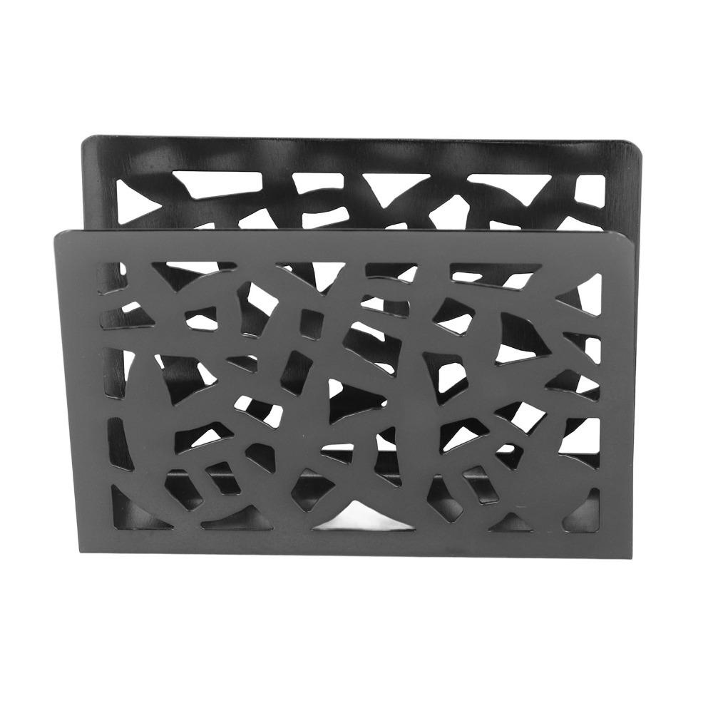 Stable Base Metal Napkin Holder Hollow Out Stainless Steel Napkin Holder  Buffet