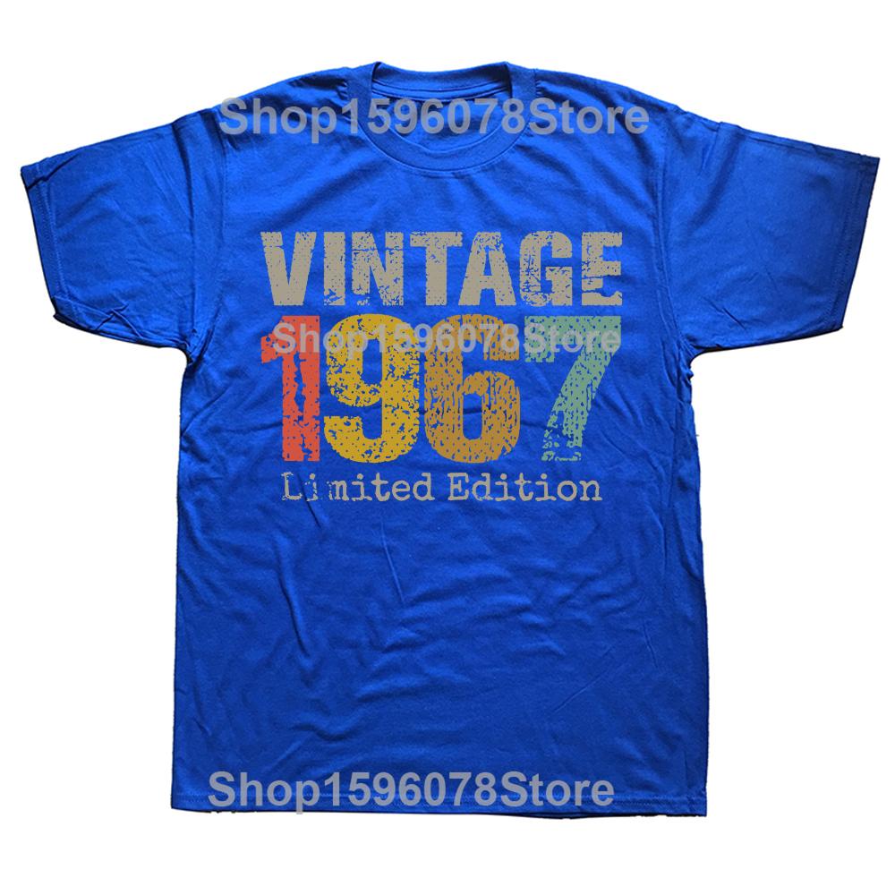 Funny 58 Year Old Gifts Vintage 1967 Limited Edition 58th Birthday Tshirts Men Casual 100 Cotton Loose Oversized T Shirt
