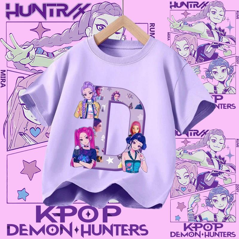Summer Short-Sleeve Casual Top New K-pop Demon Hunter Children's T-Shirt Girls' Sweatshirt