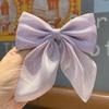 Celebrity Pearl Satin Bow Hair Clip - Black/Red Duckbill Headwear