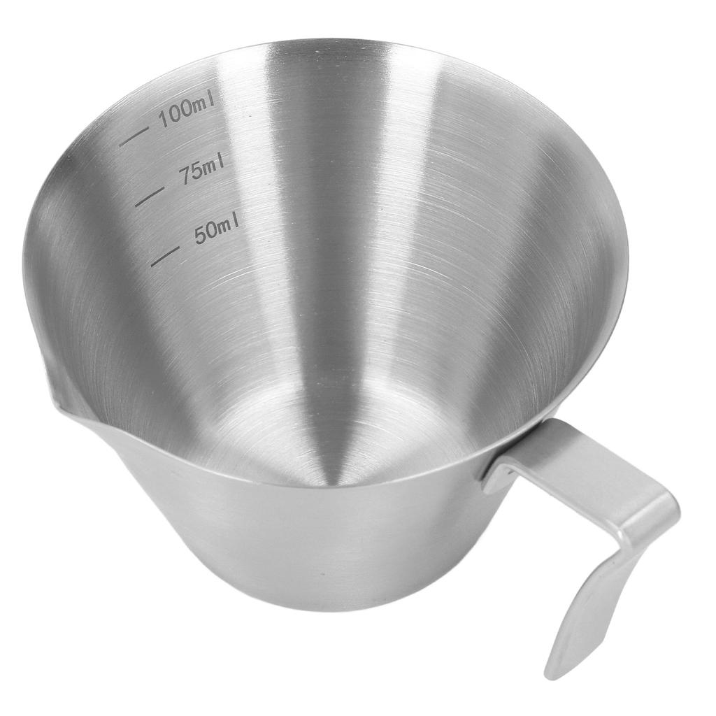 Coffee Measuring Cup Stainless Steel 100 ML Scale Measurer Tool for Milk Tea Drinks