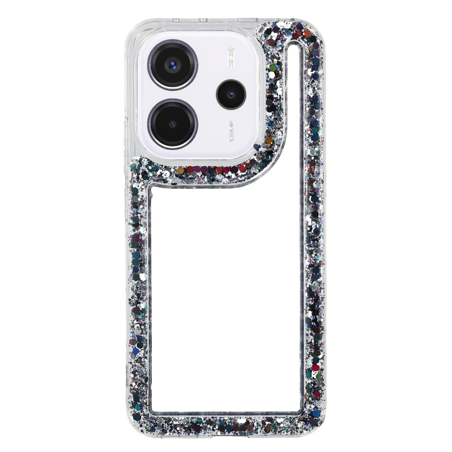 

Для Xiaomi Redmi Note 14 4G (163,25 мм) Чехол Блестящий Эпоксидный Мягкий ТПУ Прозрачная Задняя Крышка Black