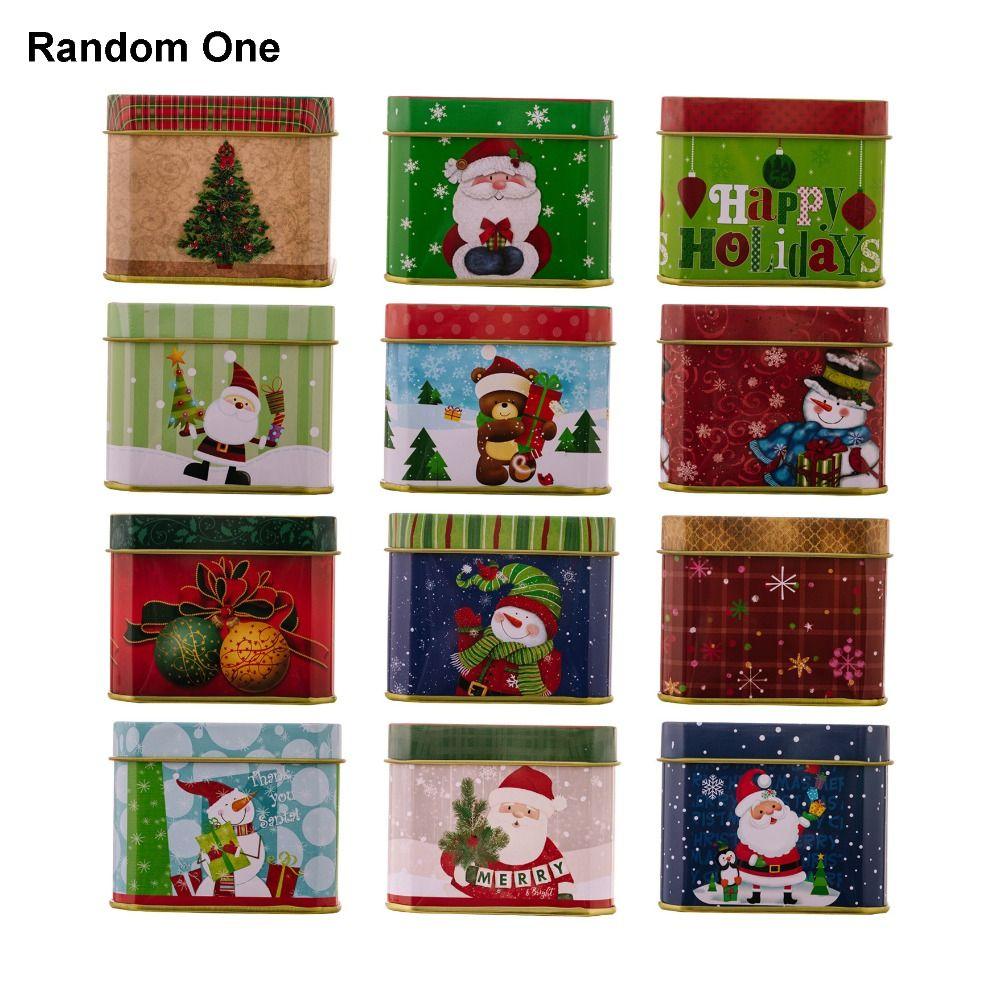 Cartoon Christmas Storage Box Stackable Jar Christmas Snowman Box Cookie Chocolate Tin  Celebration