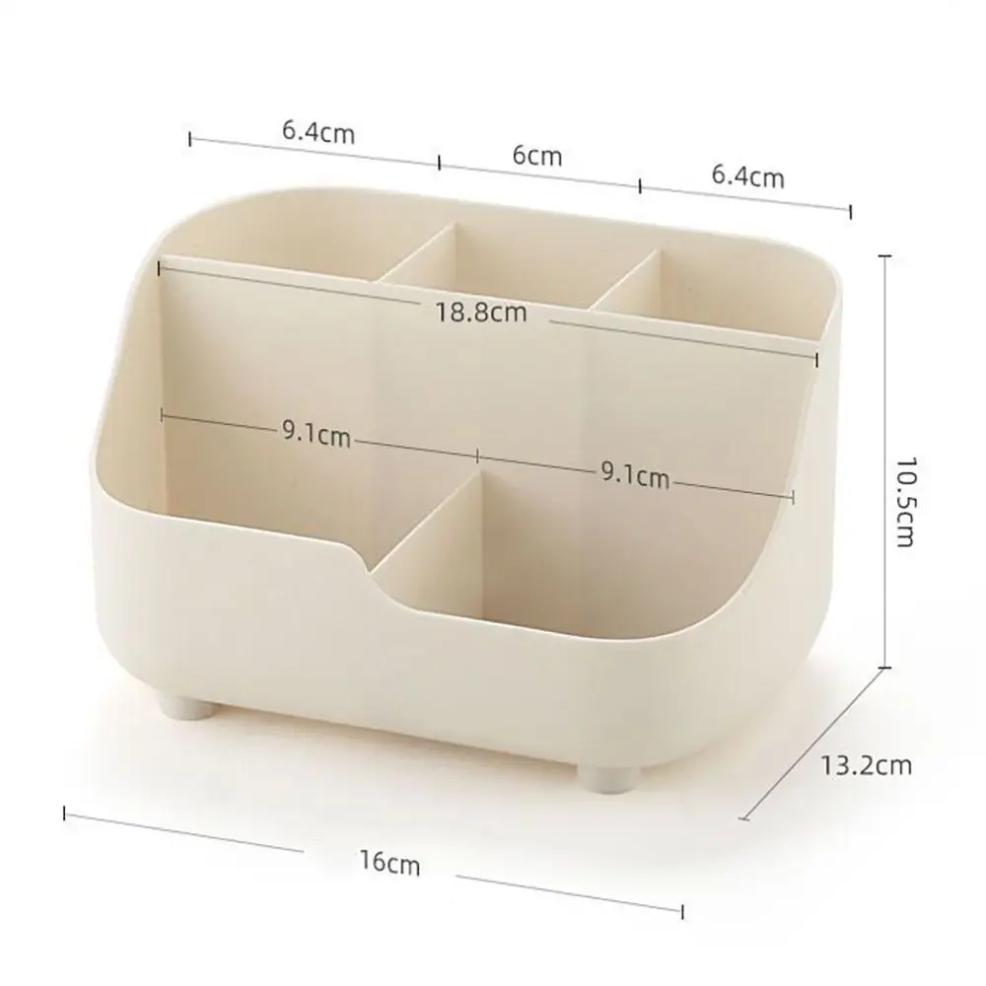 5-grid Large Capacity Pen Holder Multifunctional Makeup Brush Holder High Quality Plastic Desktop Organizer Storage Bucket