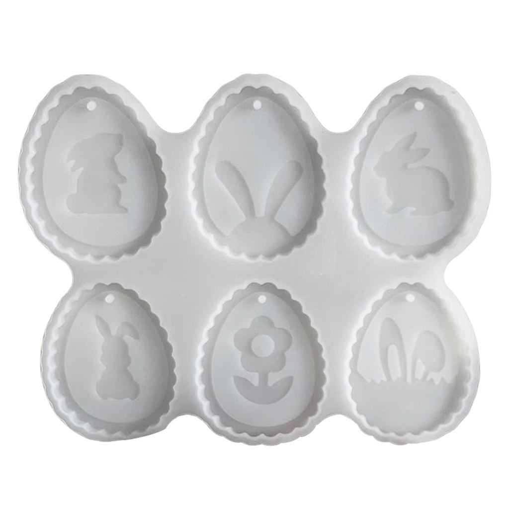 Silicone Mold for Crafting Rabbit Eggs Shaped Pendants Handmade Easter Themed Ornament Mould Jewelry Making Supplies
